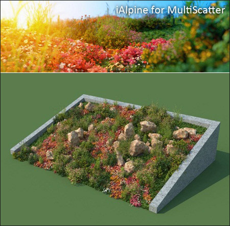 مدل سه بعدی سنگ و بوته پارک
