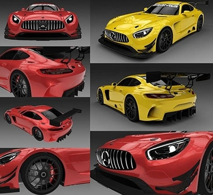 دانلود رایگان مدل سه بعدی ماشین 2016 Mercedes AMG GT3