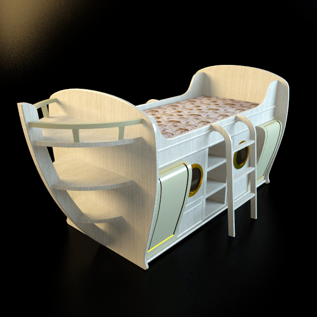 3DDD - Classic Childroom Bed (18)