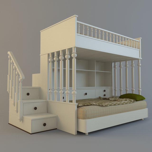 3DDD - Classic Childroom Bed (2)