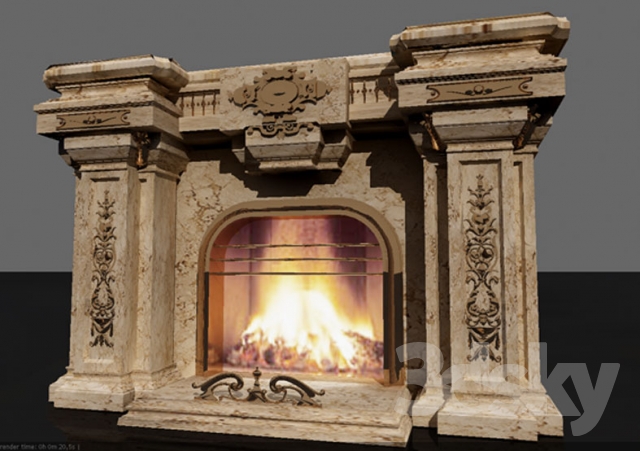 3DDD - Classic Fire Place & Radiator (3)