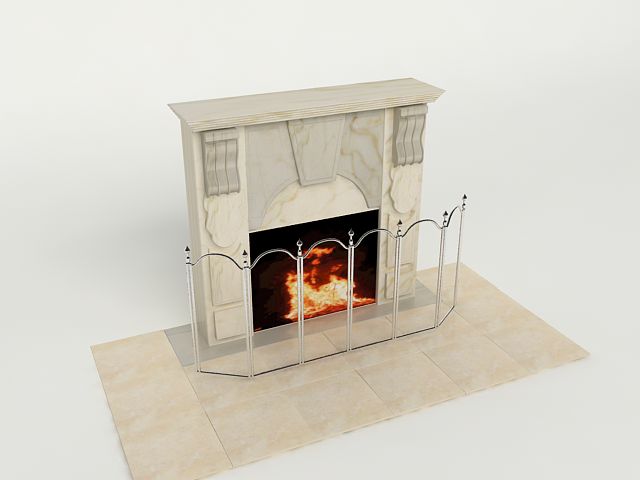 3DDD - Classic Fire Place & Radiator (9)