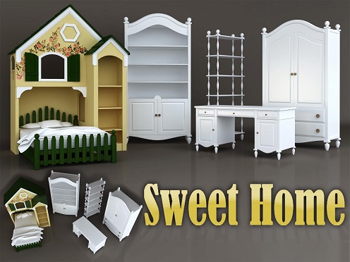 3DDD - Classic Furniture Childroom Set (10)
