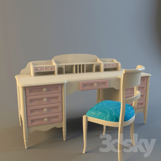 3DDD - Modern Table and Chair Childroom (2)