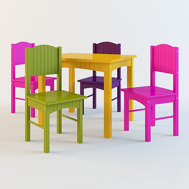3DDD - Modern Table and Chair Childroom (4)