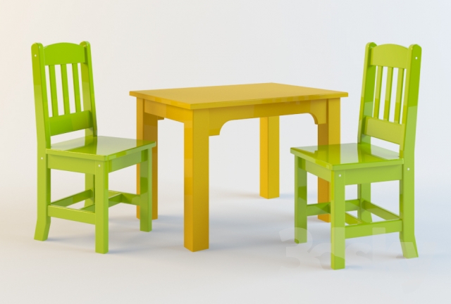3DDD - Modern Table and Chair Childroom (5)