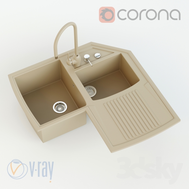 مدل سه بعدی سینک ظرفشویی 5