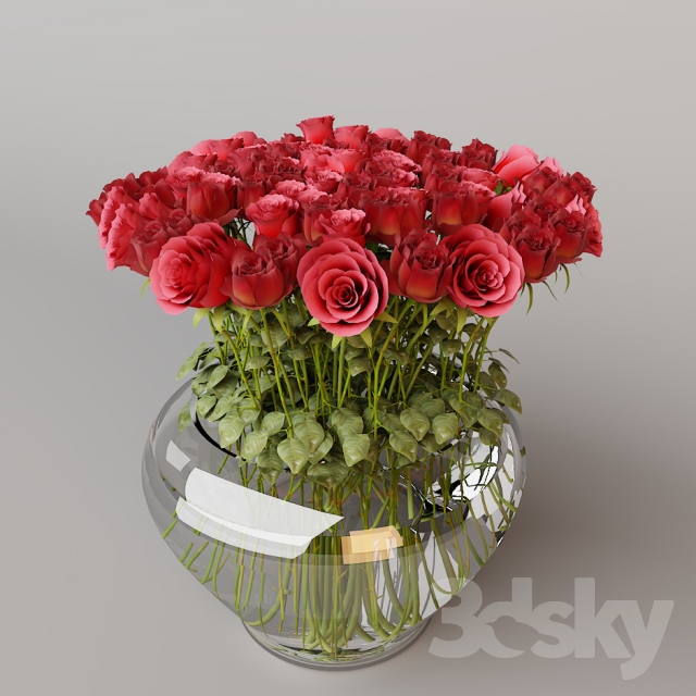 مدل سه بعدی گل و گلدان 265
