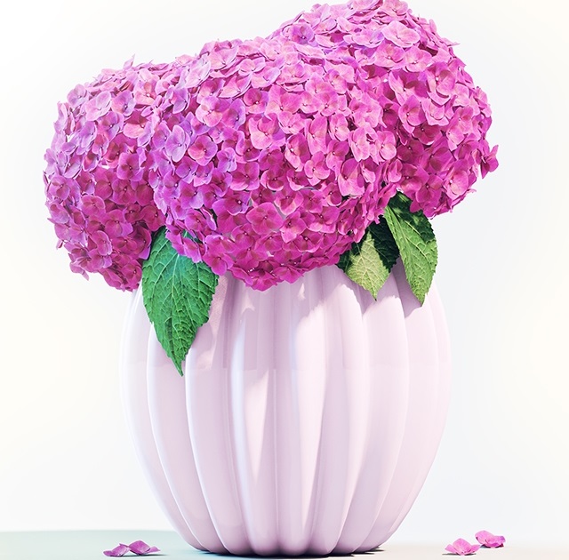 مدل سه بعدی گل و گلدان 285
