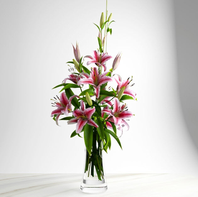 مدل سه بعدی گل و گلدان 323
