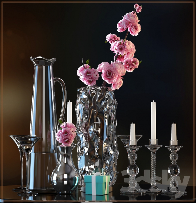 مدل سه بعدی گل و گلدان 303