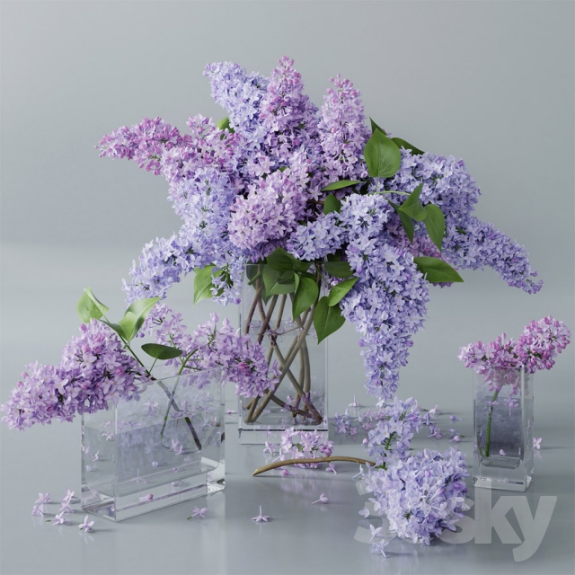 مدل سه بعدی گل و گلدان 338
