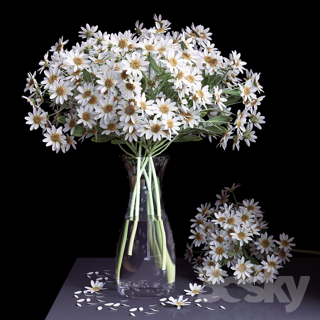 مدل سه بعدی گل و گلدان 334
