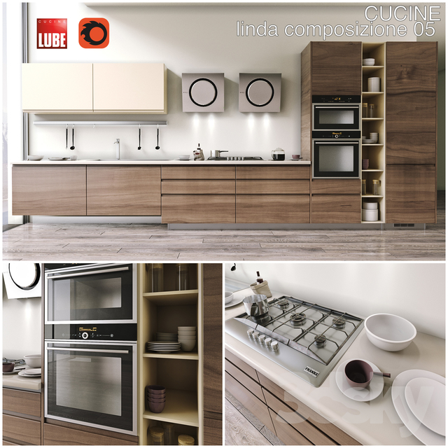 مدل سه بعدی کابینت مدرن 77