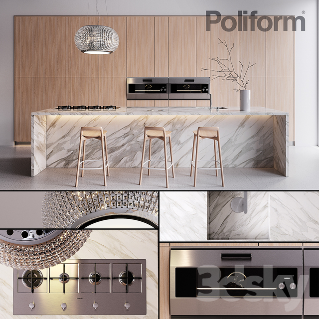 مدل سه بعدی کابینت مدرن 81