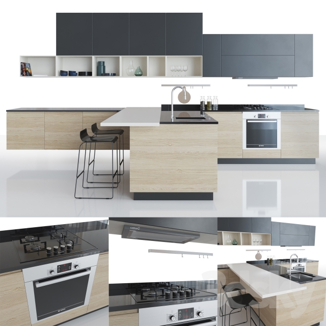 مدل سه بعدی کابینت مدرن 83