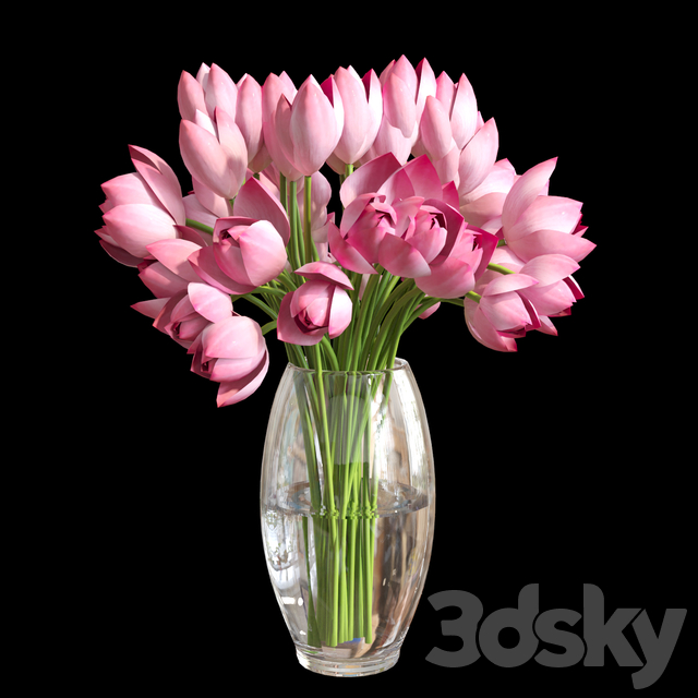 مدل سه بعدی گل و گلدان 551