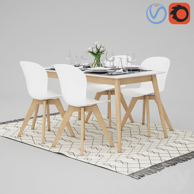 مدل سه بعدی میز نهارخوری 273