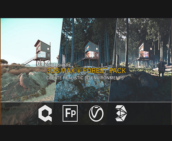 آموزش ایجاد محیط سه بعدی واقعی در Forest Pack و 3DS Max