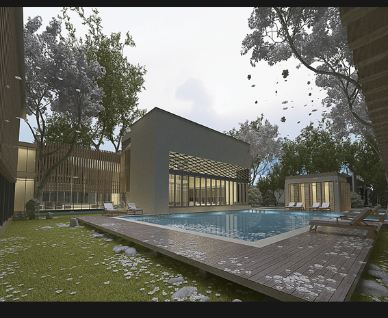 صحنه خارجی خانه ویلایی Modern Villa Exterior