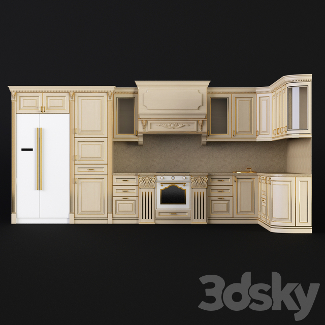 مدل سه بعدی کابینت کلاسیک 34