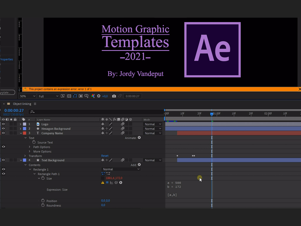 آموزش ایجاد قالب های موشن گرافیک با Adobe After Effects