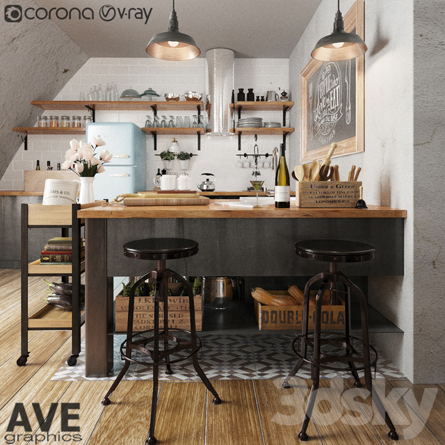 مدل سه بعدی کابینت مدرن 122