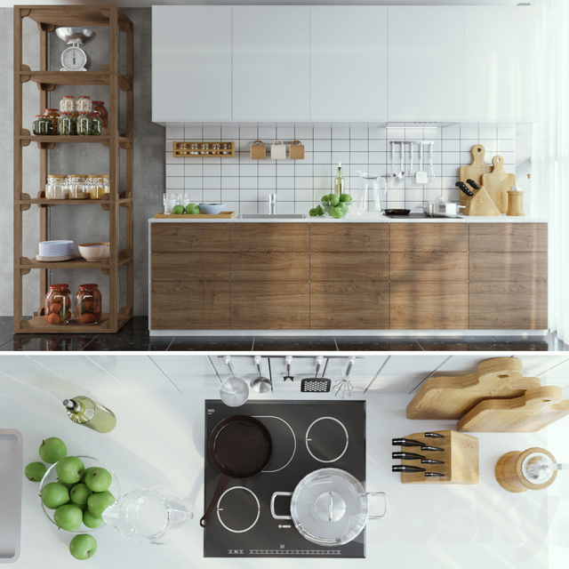 مدل سه بعدی کابینت مدرن 123