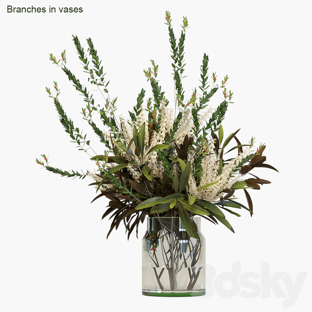 مدل سه بعدی گل و گلدان 786