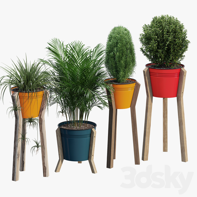 مدل سه بعدی گل و گلدان 785
