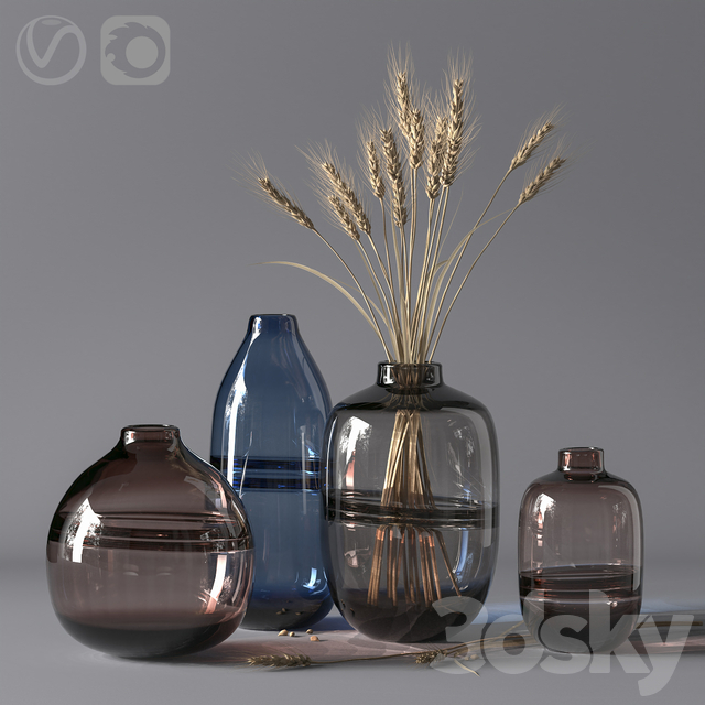 مدل سه بعدی گل و گلدان 851