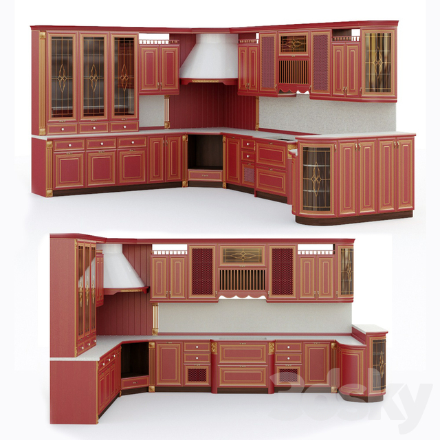 مدل سه بعدی کابینت کلاسیک 44