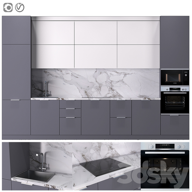 مدل سه بعدی کابینت مدرن 163