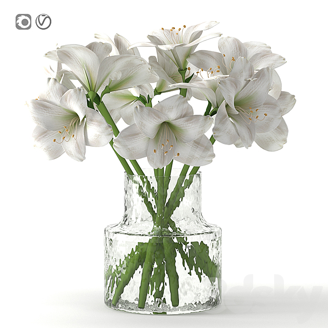 مدل سه بعدی گل و گلدان 1083
