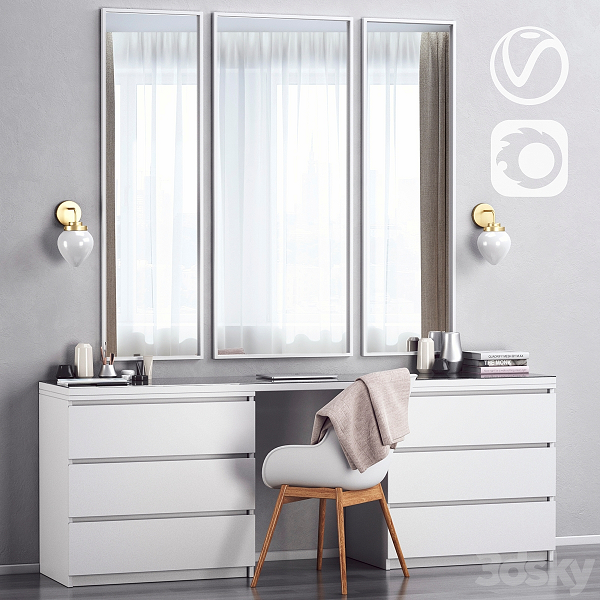 مدل سه بعدی میز آرایش 91