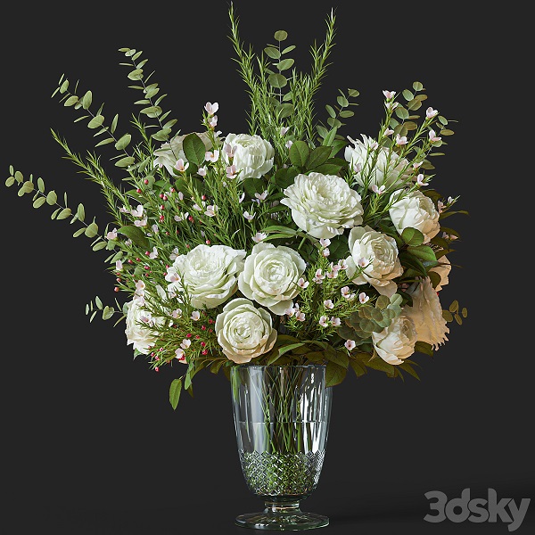 مدل سه بعدی گل و گلدان 1266