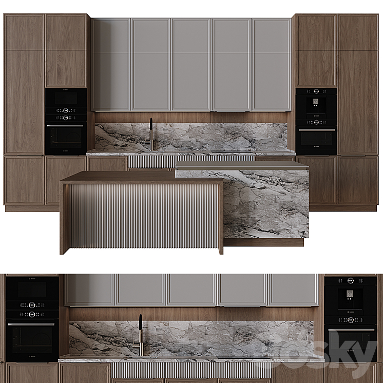 مدل سه بعدی کابینت کلاسیک 71