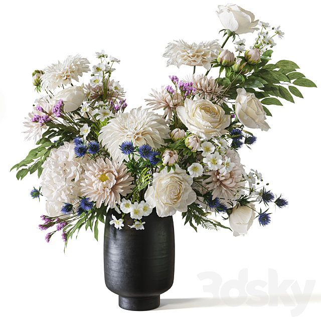 مدل سه بعدی گل و گلدان 1509