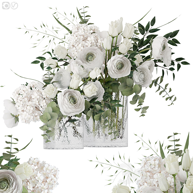 مدل سه بعدی گل و گلدان 1504