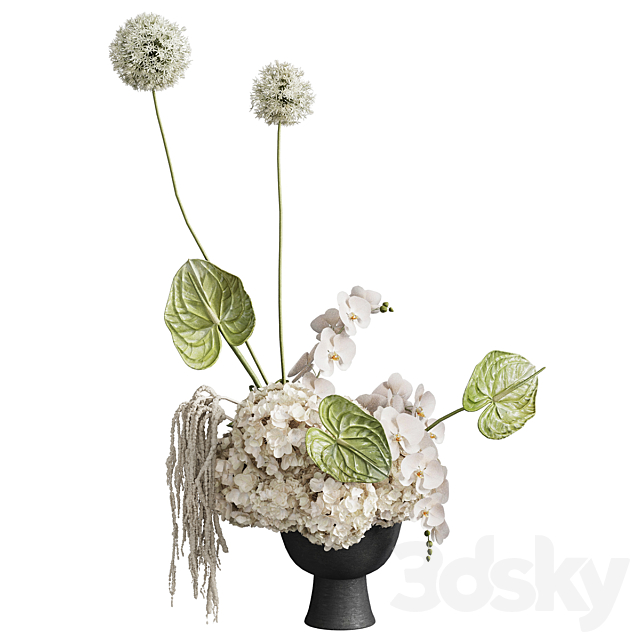 مدل سه بعدی گل و گلدان 1604
