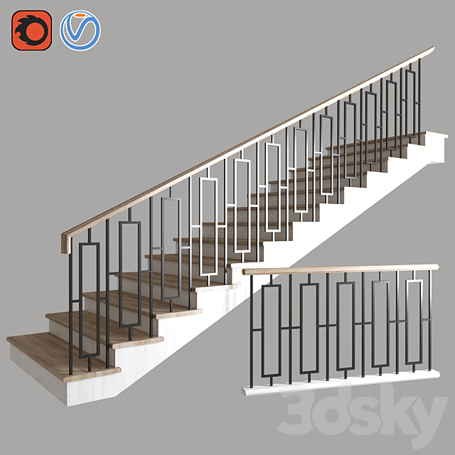 مدل سه بعدی پله کلاسیک 37