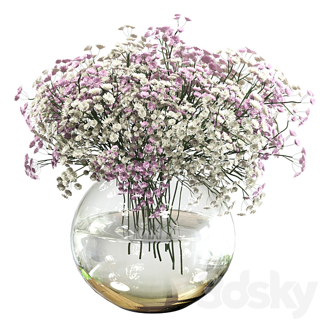 مدل سه بعدی گل و گلدان 1634
