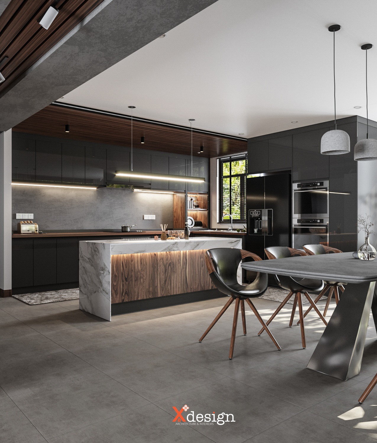 2615.Living-Kitchenroom Scene 3dsmax File free download by ThachPham 1