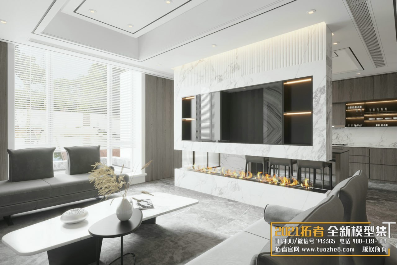 3D Living Room - Living Room Interior Model 103 (3)