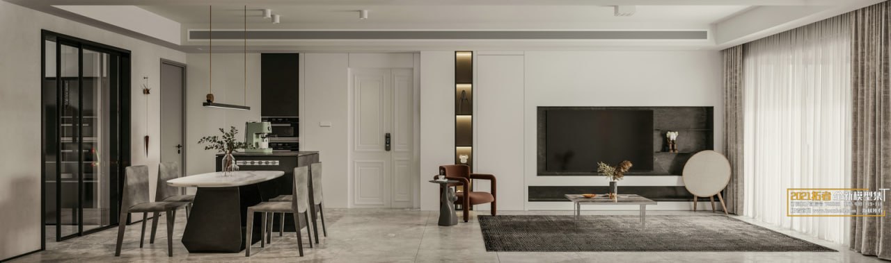 3D Living Room - Living Room Interior Model 121 (2)