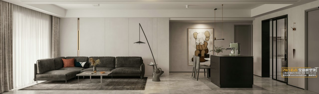 3D Living Room - Living Room Interior Model 121 (3)