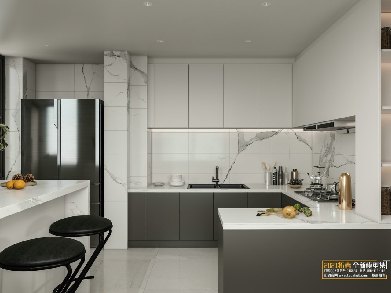 3D Living Room - Living Room Interior Model 132 (1)