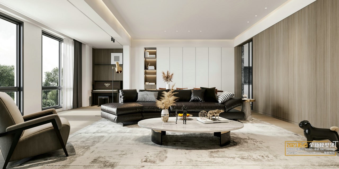 3D Living Room - Living Room Interior Model 141 (1)