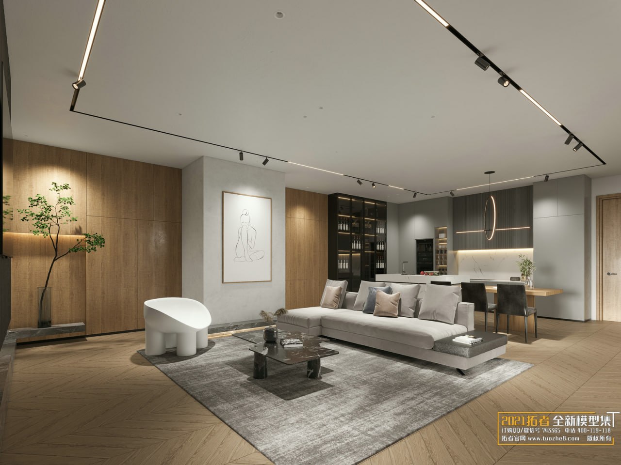 3D Living Room - Living Room Interior Model 145 (4)
