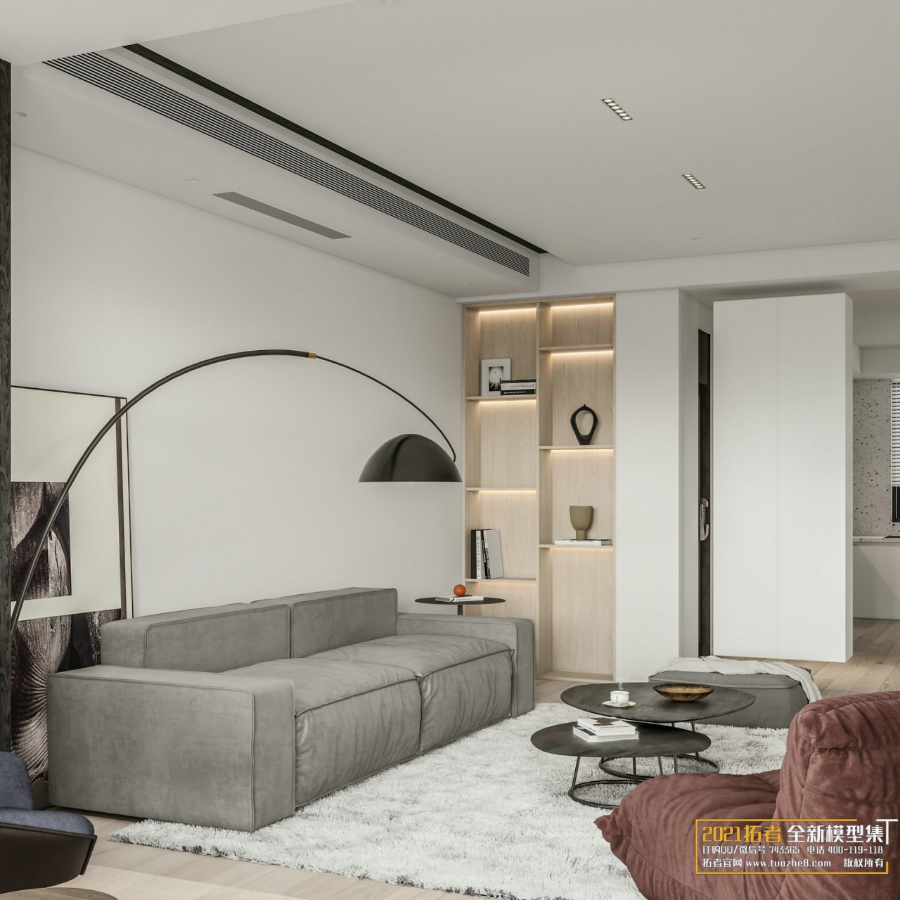 3D Living Room - Living Room Interior Model 83 (1)